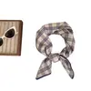 ¡Pequeña literatura y arte gris! Pañuelo Cuadrado Pequeño de Algodón Estampado Azul y Rojo Vintage Estilo Coreano Pañuelo Versátil de Alta Calidad