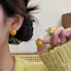 Pendientes de Glaseado Dulce Amarillo Fresco Dopamina, Accesorios de Lujo Modernos con un Toque de Alta Gama, Pendientes Versátiles al por Mayor