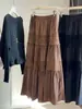 Falda Elegante de Ganchillo Calado Encaje Nuevo Estilo Primavera Temprana para Mujer, Falda de Cintura Alta Estilizadora Línea A, Falda de Capas Tipo Pastel Moderna