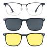 2265 Nuevo Juego Magnético Cuadrado de Lentes Visión Nocturna Miopía Armazón de Lentes para Hombre Medio Armazón de Alta Gama Exportación Gafas de Sol Polarizadas