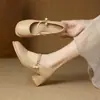 Sapatos Mary Jane confortáveis de estilo luxo leve para noite para mulheres, design gentil francês de bico redondo, novo modelo de primavera e outono, adequados para combinar com cheongsams e saias, sapatos de salto alto