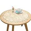 Mantel individual redondo tejido a mano estilo pastoral con borlas para mesa de comedor, Salvamanteles redondos para decoración del hogar, Cubierta para bandeja de té, Envío directo de una pieza