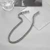 Nuevo collar de acero de titanio estilo hip hop cubano, estilo punk, para hombres y mujeres, cadena gruesa de lana moderna, cadena de acero inoxidable para el cuello.