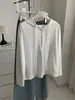 Moletom simples de cor sólida com zíper parcial e botões para mulheres, camiseta de algodão com toque de linho, manga longa, top outono 2026