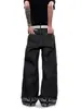 Jeans Retro Americanos con Estampado de Cuadros y Diseño de Remaches para Hombres y Mujeres Otoño Nuevo Estilo Dobladillo Enrollado Lavados Pierna Recta Pantalones Largos