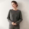 Diseño Otoño e Invierno Moda Suéter de Cachemira con Cuello Redondo para Mujer Aspecto Holgado Adelgazante Estilo Borla Suéter de Punto Básico Suéter Casual