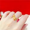 Varios Estilos de Anillos para Mujer con Diseño de Lluvia de Meteoros en Forma de Corazón, Anillos con Caracteres de Bendición, Joyería de Latón con Acabado Cepillado de Artesanía Fina al por Mayor