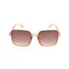 Gafas de Sol Degradadas Estilo Xiaohongshu con Remaches, Protección UV, Montura Cuadrada Grande, Gafas de Sol Estilo Callejero para Mujer