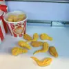 Conjunto de 9 peças de borracha de frango frito delicioso, comida de frango frito, coxas de frango, pernas de frango, mini borracha, presente para crianças