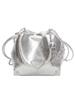 Bolso pequeño plateado popular de verano para mujer, nuevo bolso tipo cubo con cadena que combina con todo, bolso cruzado de hombro de alta gama, 2024
