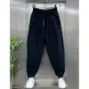 Calça Casual de Verão 2024 Nova Ultra-fina Respirável com Caimento Tendência Masculina Solta Versátil Plissada Harlan Calça Cenoura