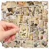 50 Piezas de Pegatinas de Papel Quemado Vintage para Manualidades, Funda de Teléfono Móvil, Taza de Agua, Maleta, Material para Cuaderno, Pegatinas Decorativas para Cuaderno