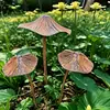 Estacas de Metal Vintage para Jardín con Forma de Hongo, Acabado de Metal Envejecido