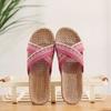 Chinelo de Casa para Casal Verão Chinelo de Linho Sola Grossa para Piso de Madeira Atacado Sandálias Chinelos Outlet de Fábrica Masculino e Feminino