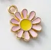 Aa-14 Más Vendido Multicolor Girasol Margarita Gota de Aceite Colgante DIY Aleación Joyería Accesorios Pulsera Pendientes Colgante