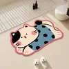 Tapete de Banheiro com Tema de Gato, Tapete Absorvente para Vaso Sanitário, Carpete de Banheiro Antiderrapante de Terra de Diatomáceas