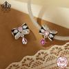Evelle Nueva Moda Dulce Lazo Borla Cuentas S925 Plata Esterlina Chapado Platino Diy Joyería con Cuentas