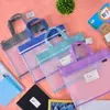 Bolsa de malla de doble capa para materias colorida idioma matemáticas inglés bolsa de mano integral 4 por paquete materiales para examen de estudiante bolsa para documentos Ni