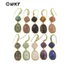 WT-E687 Pendientes Colgantes Clásicos y Generosos de Doble Gema para Mujer con Pendientes para Suéter o Falda