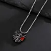 Collar de Corazón Oscuro Europeo y Americano para Hombres y Mujeres, Estilo Étnico Transfronterizo Hip-Hop Cráneo Tapa Corazón Pócima Colgante Joyería