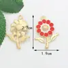 Fabricante de Acessórios de Joias Pequenos Estilo Floral, Acessórios de Joias DIY Feitos à Mão em Liga Metálica com Formato Floral em Estoque, Acessórios de Joias DIY com Gotejamento de Óleo de Fábrica