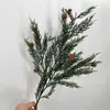 Atacado do Fabricante Folhas de Pinheiro de Natal Flores Artificiais Únicas Realistas Agulhas de Pinheiro de Borracha Macia Folhagem de Pinheiro Galhos Artificiais de Borracha Macia