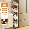 Estante de Almacenamiento de Cocina Multifuncional de Pie para Espacios Estrechos Carrito Pequeño Móvil Estante de Almacenamiento Simple de Múltiples Niveles Baño