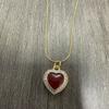 Colgante de amor con forma de corazón rojo, color crema, con diseño de Azan Wukong, marca tailandesa Buddha, cadena creativa de lujo