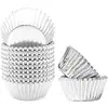 Tubo de PVC de Colores Transfronterizo Taza de Papel para Hornear Pasteles Papel de Aluminio Engrosado Bandeja de Papel para Pasteles a Prueba de Aceite 100 Piezas