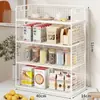 Prateleira de Armazenamento para Mesa de Trabalho Cozinha Organizador Multifuncional em Camadas Mesa de Jantar Lanche Mesa de Centro Porta-Copos Caixa de Armazenamento para Saquinhos de Chá Bancada