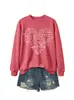 Sudadera con cuello redondo y mangas largas para mujer, de estilo moderno y elegante, con estampado de corazón de función matemática, para otoño e invierno, exportación, tienda independiente Amazon eBay