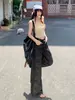 Nuevos Pantalones Casuales de Pierna Ancha Ultrasuaves Estilo Retro para Mujer, Largos hasta el Suelo, Adelgazantes, Rectos, Pantalones Florales Coreanos para Mujer