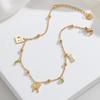 Europeu e americano ing luz luxo estilo 14k ouro gato osso oco caracol pingente colar pulseira conjunto aço inoxidável jóias
