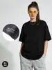 Camiseta Pesada Gola Careca com Ombros Caídos 250g, Popular nas Redes Sociais, Algodão Puro Marca Moderna Camiseta Básica Casual, Camiseta de Verão Gola Careca Cor Sólida