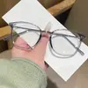 Óculos Tendência de Armação Quadrada para Mulheres, Adequados para Lentes de Grau, Bloqueio de Luz Azul, Efeito Emagrecedor para Rostos Grandes, Aparência Natural, Armações de Óculos de Metal Tr90
