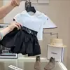 Nuevo Conjunto de Verano para Niñas Elegante Vestido Floral de Manga Corta con Pedrería Dulce Fresco Elegante Conjunto de Dos Piezas para Niñas