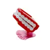 Relógio de Dentes Saltitantes Brinquedo de Corda Dentes Saltitantes Dentes de Fantasma Vampiro Halloween Natal Pequeno Presente Brinquedo de Corda