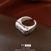 Anillo Abierto Cuadrado de Pony Estampado Europeo y Americano Estilo Dulce Fresco Personalidad de Moda Anillo para el Dedo Índice Accesorio de Mano Versátil Diario Nicho