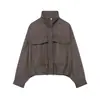 Otoño Estilo Europeo y Americano Moderno Versátil Holgado Aspecto Adelgazante Patrón de Espiga Chaqueta Bomber Acolchada 9385744700