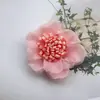 Acessório de cabelo para crianças estilo coreano, flor tridimensional de 5 cm no centro, flor de gaze multicamadas, adorno de cabeça, flor para chapéu, saia, acessórios de decoração para sapatos infantis, atacado