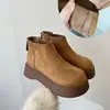 Botas de moda con plataforma 2026 de invierno modernas nuevas botines Chelsea retro para mujeres menudas con forro de felpa