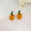 Nuevos Pendientes de Frutas con Goteo de Aceite S925 de Plata para Mujer, Lindos Pendientes de Botón de Flores Hechos a Mano B486