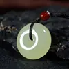 Atacado Material da Mongólia Exterior Fivela de Segurança Pingente Alta Imitação Jaspe Cor de Jade Branco Pingente de Jade de Segurança Casal Homens e Mulheres Pingente de Jade
