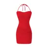 Vestido Sexy de Chica Caliente con Escote Halter y Almohadillas en el Pecho, Nuevo Estilo Verano 2026, Estilo Pura Pasión, Falda Corta Plisada Ajustada que Resalta la Cadera