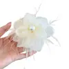 Nuevo Pasador Floral para el Cabello con Plumas 2025, Pasador Estilo Francés para la Parte Trasera de la Cabeza, Pinza de Tiburón de Tamaño Mediano para el Cabello, Pasador con un Toque de Elegancia