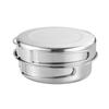 Amazon vajilla de acero inoxidable para exteriores transfronteriza juego de cuatro piezas para camping al aire libre portátil multifuncional combinación de utensilios de cocina