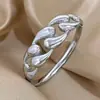 Pulsera trenzada Omaca estilo gota de agua brillante clásica europea y americana, pulsera abierta de acero inoxidable chapado en oro de 18 quilates, a la moda, estilo pareja