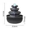 Adorno de Agua Fluyente Pequeño de Escritorio Circulación de Agua Sala de Estar Oficina Fuente de Atracción de Riqueza Bola de Cristal Rueda Giratoria Decoración