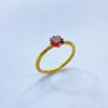 Novo Anel Fechado em Ouro Real 18K Galvanizado com Ouro Micro Esmeralda Estilo Ins Japonês e Coreano Anel de Dedo Feminino