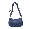 Bolso de Mano de Diseño de Nicho Dulce y Elegante Estilo Japonés, Bolso Simple para Hombro o Axila, Bolso Nuevo Plegado de Media Luna Estampado para Mujer